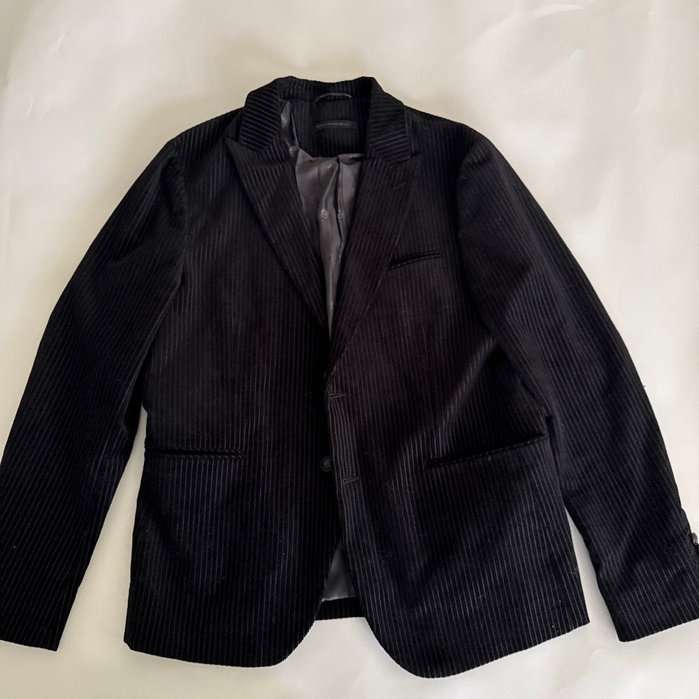 John Varvatos Corduroy Black Blazer